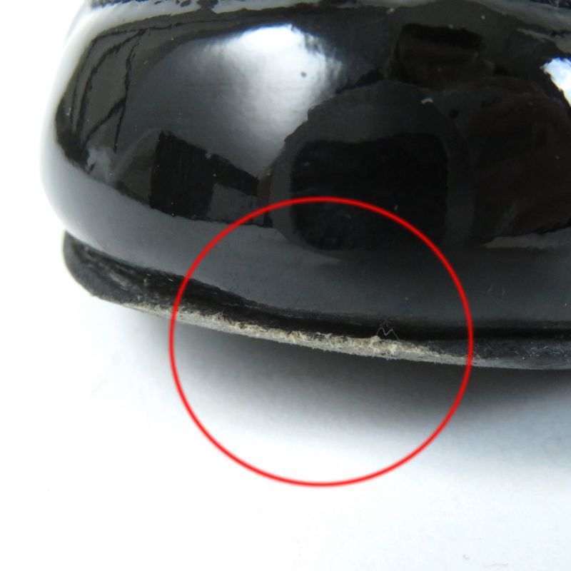 CHANEL 23B G45122 Coco Mark Matelasse Leather Patent Leather Flat Pumps Ballet