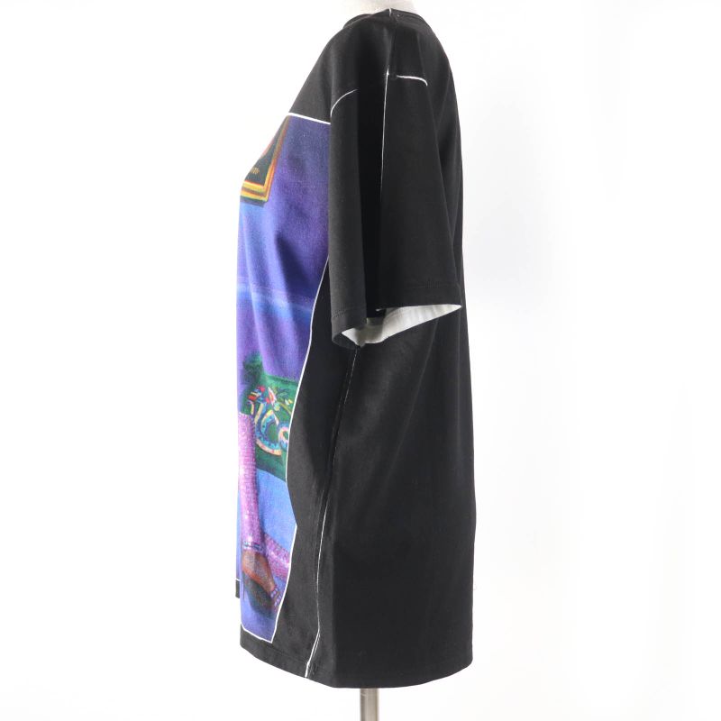 Gucci 492347 100% Cotton Ignacimon Real Print Short Sleeve T-shirt Black XS