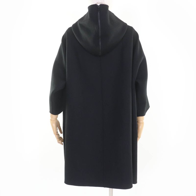 Christian DIOR 010m41a1116 Wool Rabbit Hooded Coat Black 40 Made In Italy