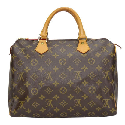 Louis Vuitton Speedy 30 Handbag Speedy 30 M41526 Monogram Nubuck Brown Gold