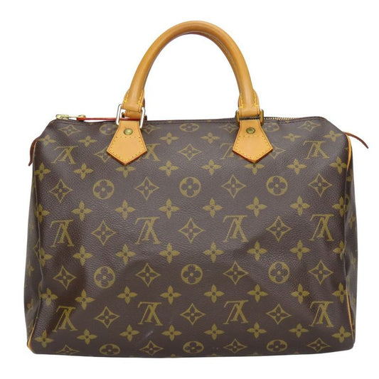 Louis Vuitton Speedy 30 Handbag Speedy 30 M41526 Monogram Nubuck Brown Gold