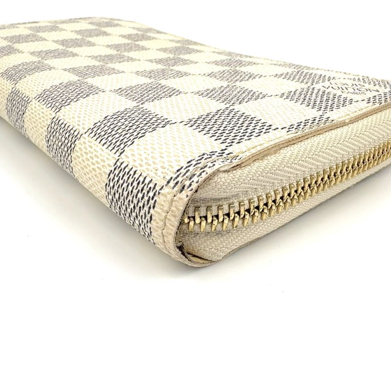 Louis Vuitton Zippy Wallet Damier Azure Damier Azure PVC White Round Zipper