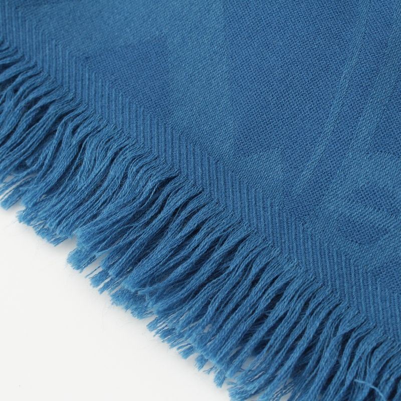 Hermes New Livris Cashmere Silk H Logo Stole Blue
