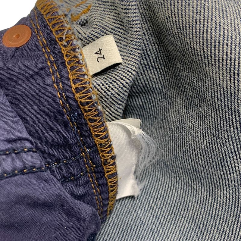 3253 Gucci Denim Jeans Eye Leather Patch 24" Gucci Logo Jeans Used Excellent