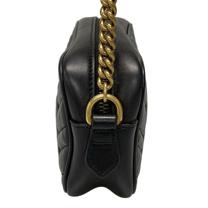 Gucci Shoulder Bag GG Marmont Quilted Mini Bag 448065 Black Chain Shoulder