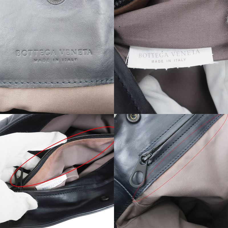 Bottega Veneta Shoulder Bag Black Intrecciato Men's