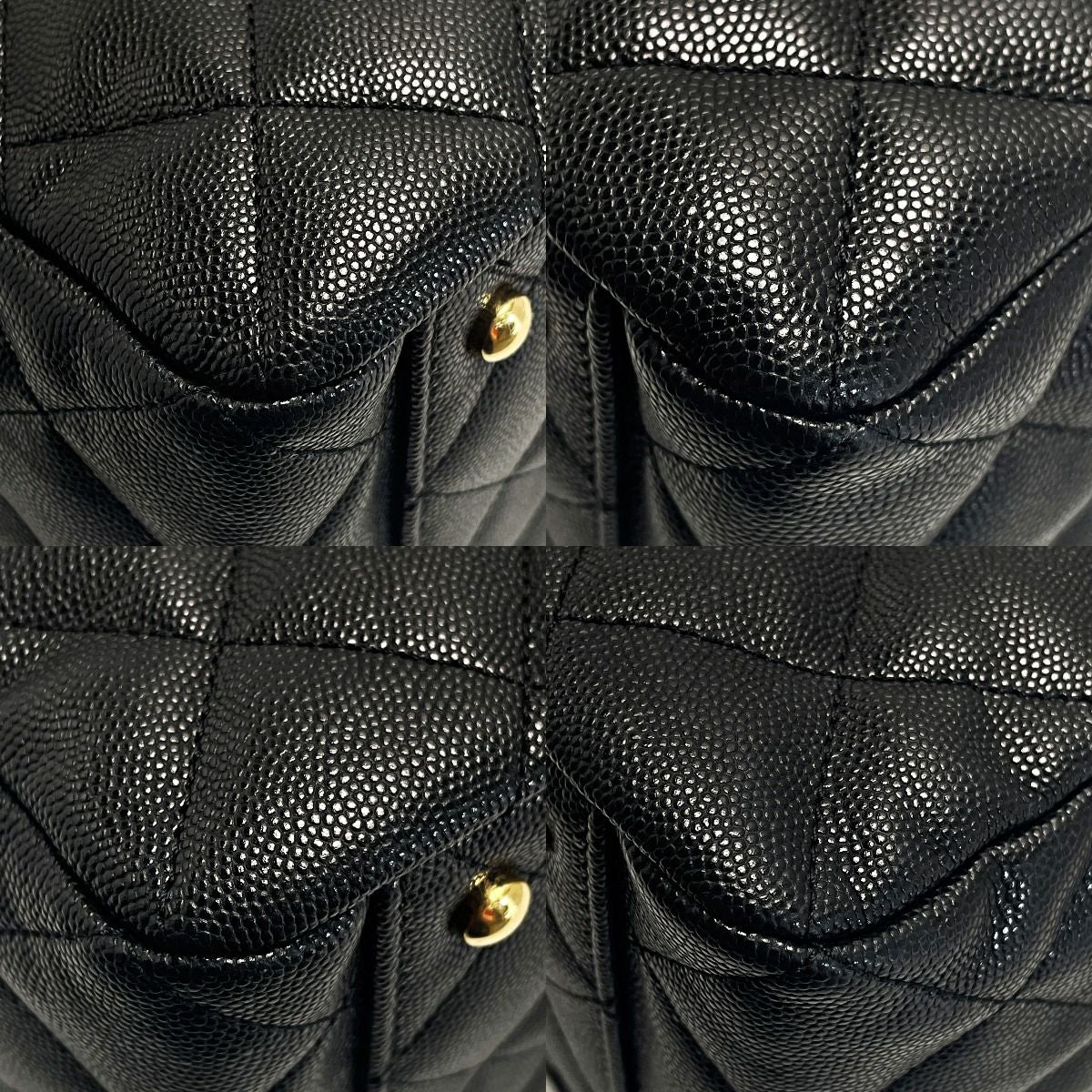 Chanel Matelasse As3634 Black Chain Tote Bag Caviar Skin Ladies Gold Hardware