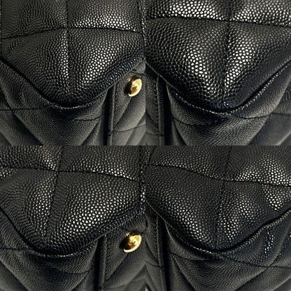Chanel Matelasse As3634 Black Chain Tote Bag Caviar Skin Ladies Gold Hardware