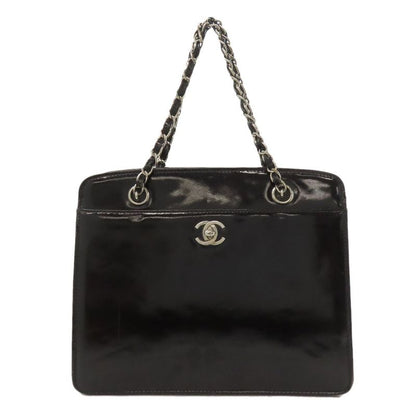 Chanel Chain Bag Coco Mark Silver Hardware Handbag Enamel Women