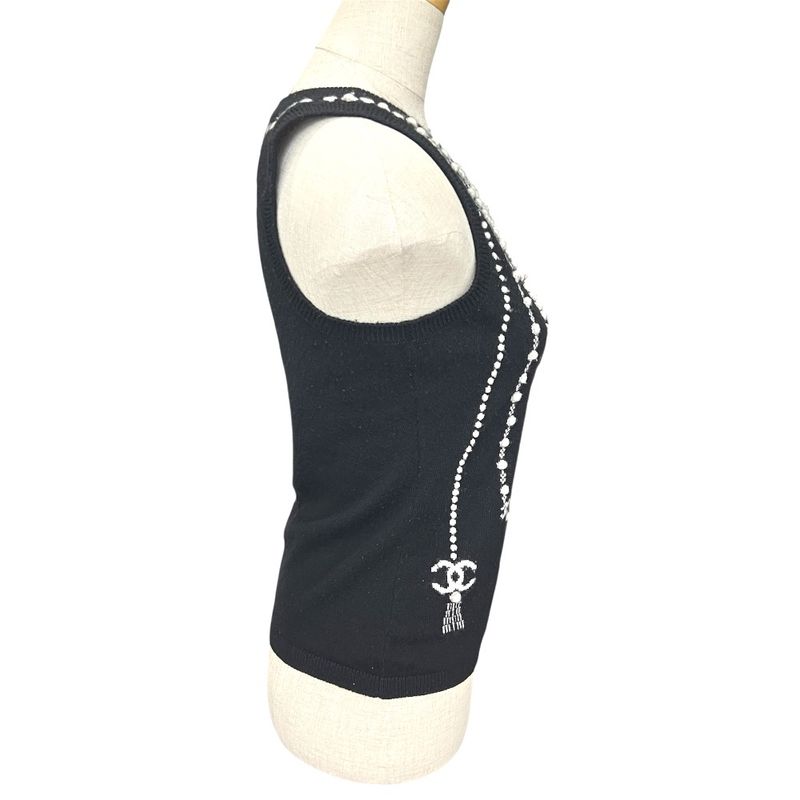 Chanel Knit Trompe L'oeil P64666 Cashmere Black