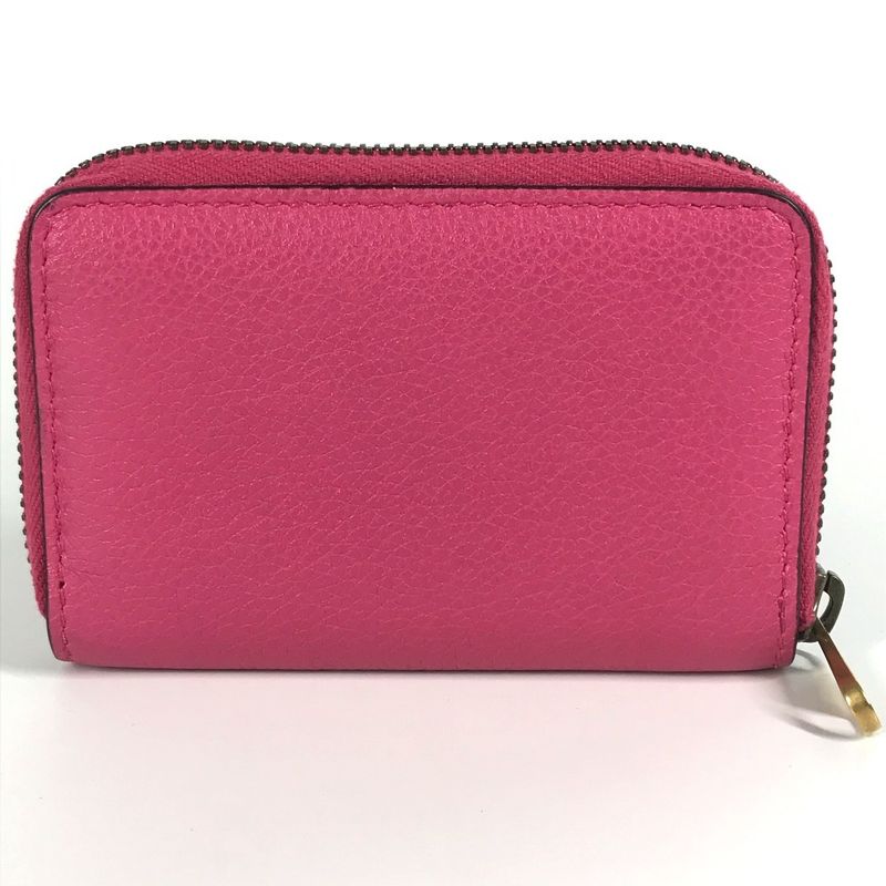 Gucci Coin Case Logo 496319 Leather Pink