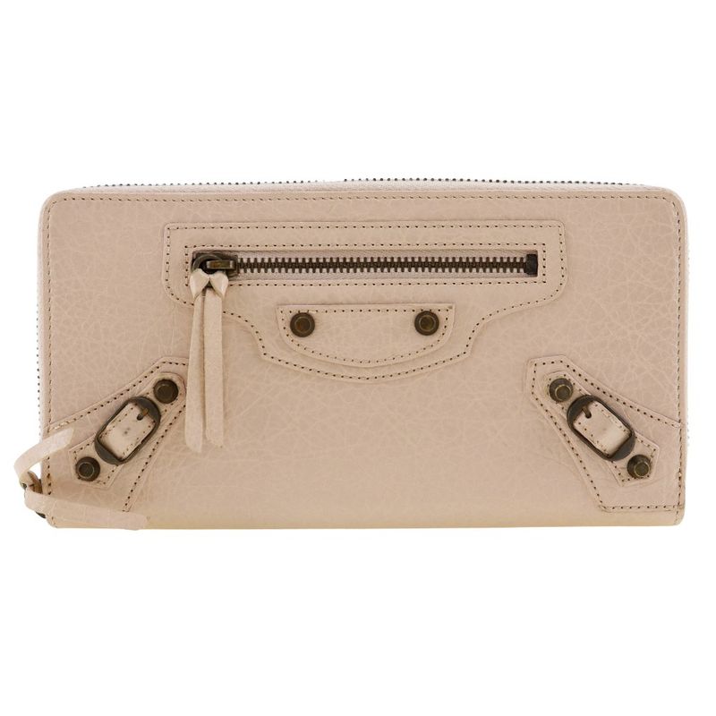 Balenciaga Classic Continental 253036 Calf Beige Pink Ladies Long Wallet