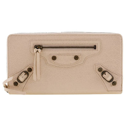 Balenciaga Classic Continental 253036 Calf Beige Pink Ladies Long Wallet