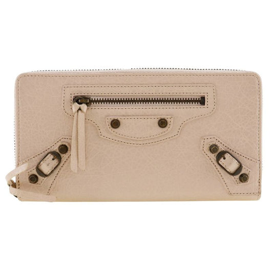 Balenciaga Classic Continental 253036 Calf Beige Pink Ladies Long Wallet