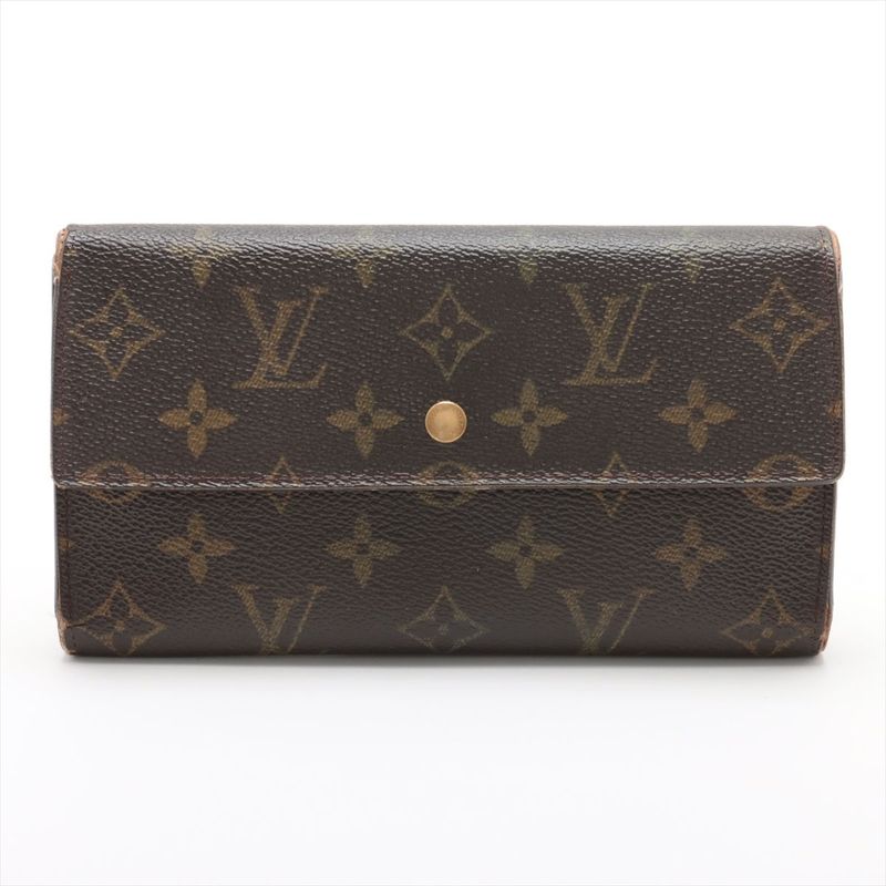 Louis Vuitton Monogram Porte Trésor International Long Wallet M61215 Brown Made