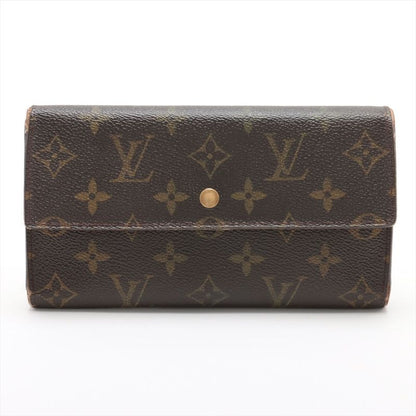 Louis Vuitton Monogram Porte Trésor International Long Wallet M61215 Brown Made