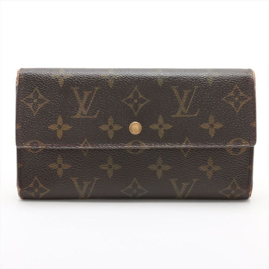 Louis Vuitton Monogram Porte Trésor International Long Wallet M61215 Brown Made