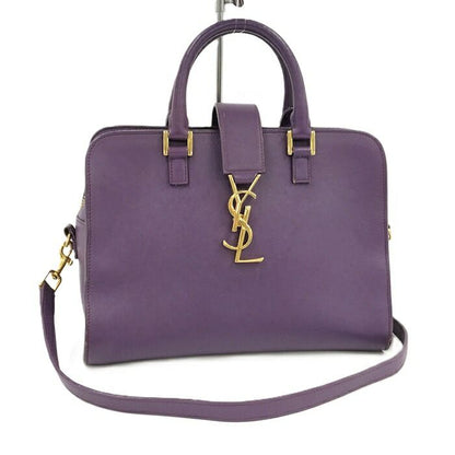 Saint Laurent 2WAY Handbag Baby Cabas Su Leather Purple 472466