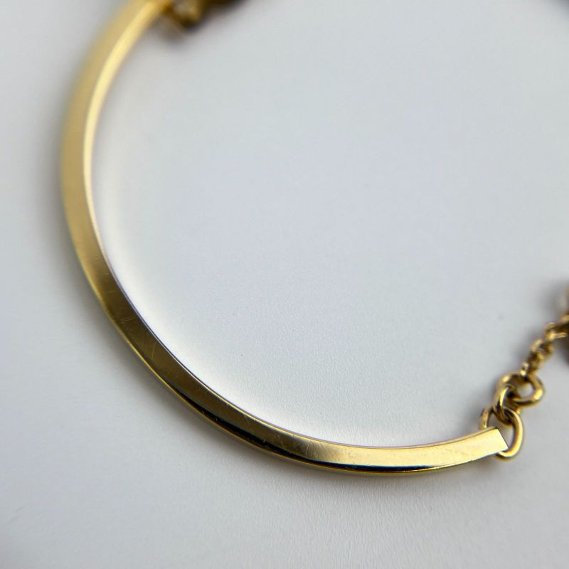 Celine Logo Triomphe Accessory Bracelet Bangle Gold Vintage Women's