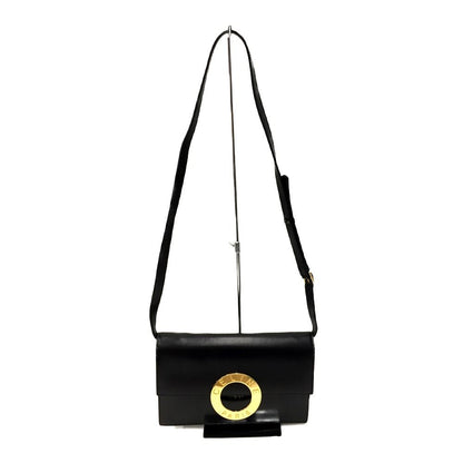 Celine Circle Logo Leather Shoulder Bag Old Vintage M13 Black