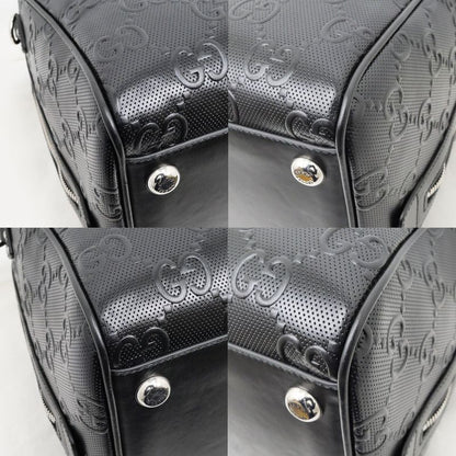 Gucci GG Embossed Boston Bag Black 725282 520981 Leather 2way Shoulder