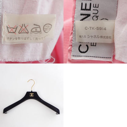 Chanel Vintage Wool Vintage Collarless Jacket Skirt Setup Suit Pink