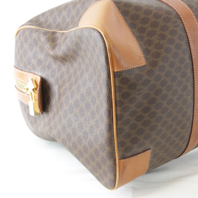 Celine Macadam Boston Bag Brown Leather High Brand Luxury Branded Ladies