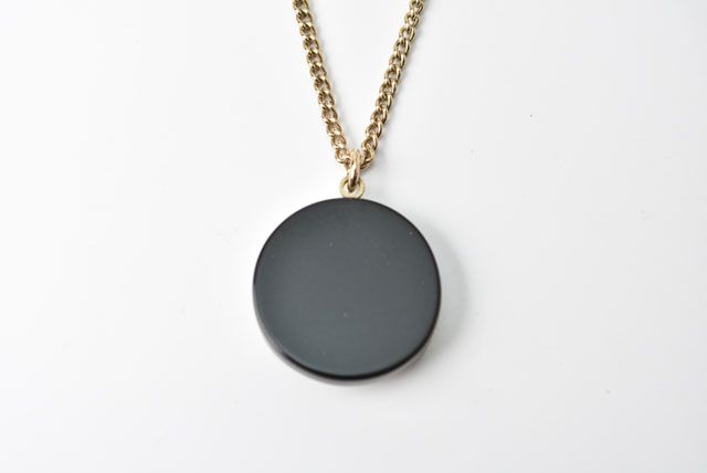 Chanel Necklace Pendant Chanel Coco Mark CC Rhinestone Gold Black