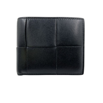 Bottega Veneta Cassette with Coin Pass Bifold Leather Black Wallet