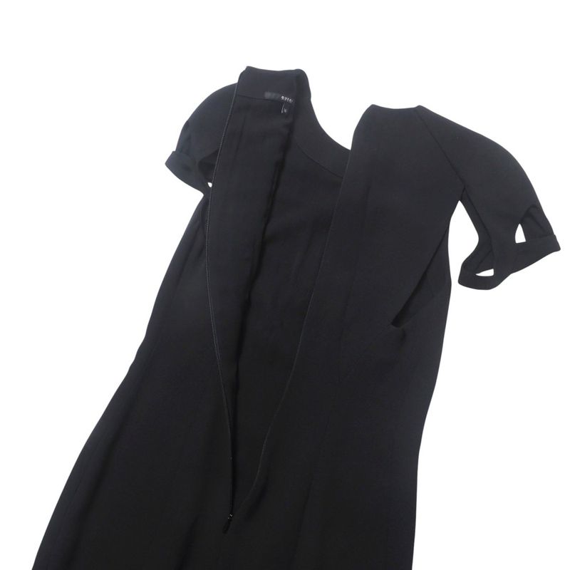 Gucci Dress Size 38 Short Sleeves Dress Silk Black Made In Italy 20250428 Ra4481