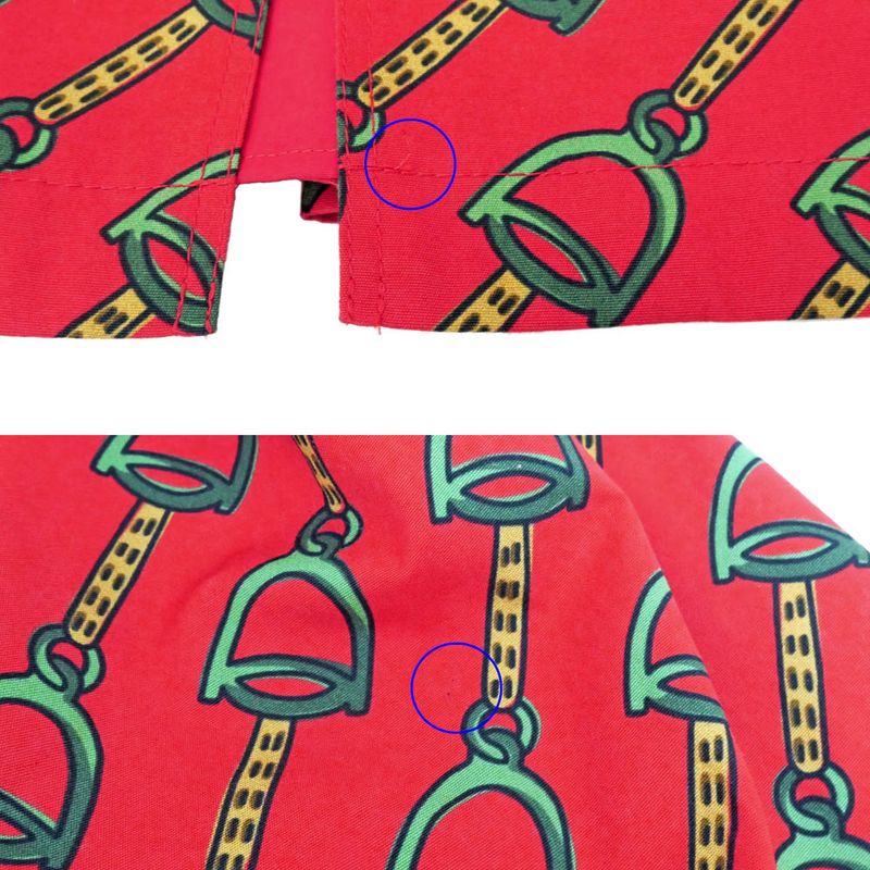 Gucci Fupli Tsukato Bit Motif Size 42 Red Cotton Ladies Women's Clothes