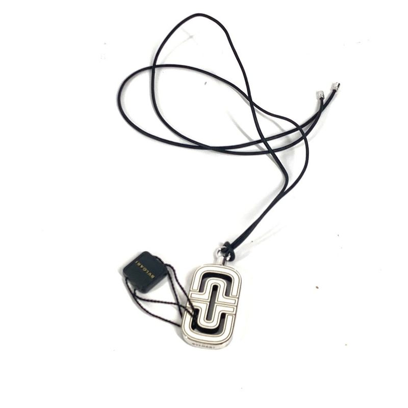 Bvlgari Bulgari Necklace Parentesi Logo Leather White