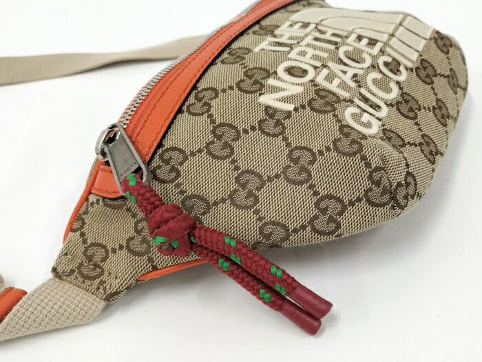 Gucci Belt Bag North Face Collaboration GG Canvas Leather Beige Brown 650299