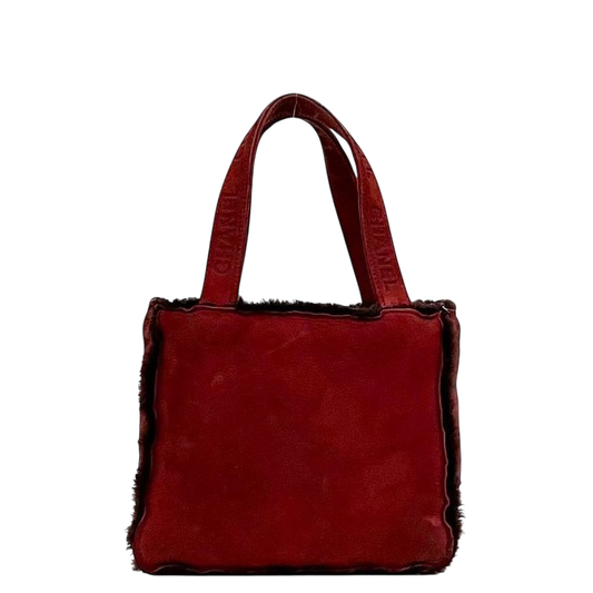 Chanel Mouton Bag Handbag Ec22957 Red Excellent Condition