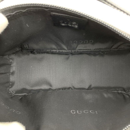 Gucci 039 1103 Handbag Accessory Pouch Black GG Canvas Ladies Men Fashion