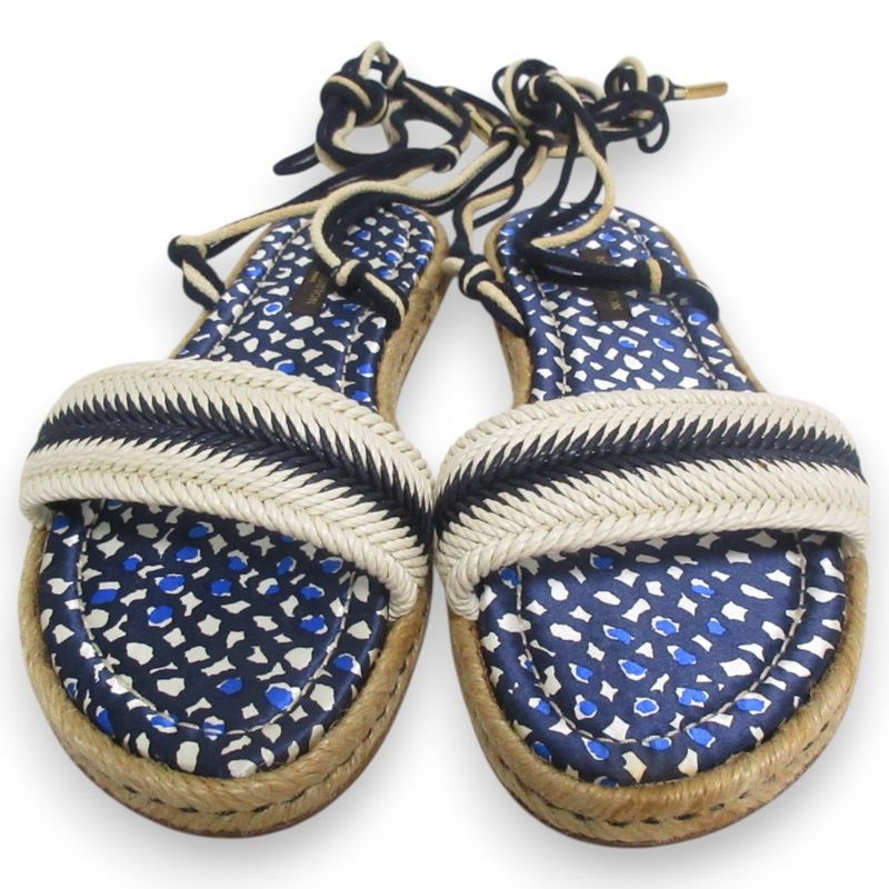 Good Louis Vuitton Shoe Lace Strap Jute Flat Sandals 37 Approx 23.5cm (9.25in)
