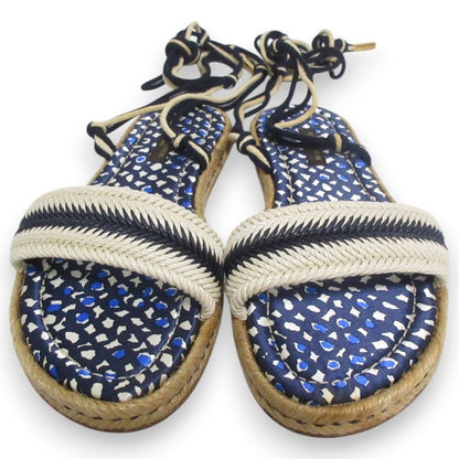 Good Louis Vuitton Shoe Lace Strap Jute Flat Sandals 37 Approx 23.5cm (9.25in)