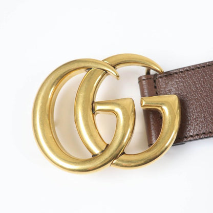 Gucci×adidas 406831 GG Marmont Leather Belt Brown Gold Hardware 65 And 26