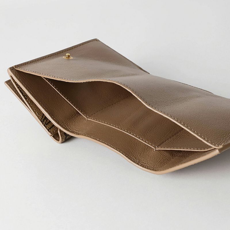 Balenciaga Trifold Wallet Beige/brown Monogram