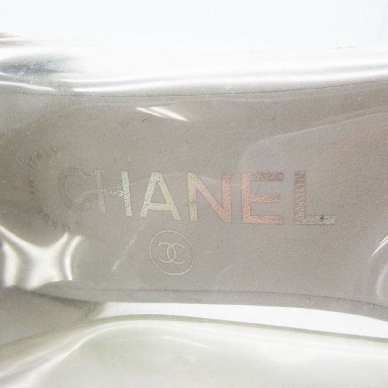 Chanel Clear Boots Long CC Coco Mark Shoes Made in Italy Size 36 23cm (9.06in)