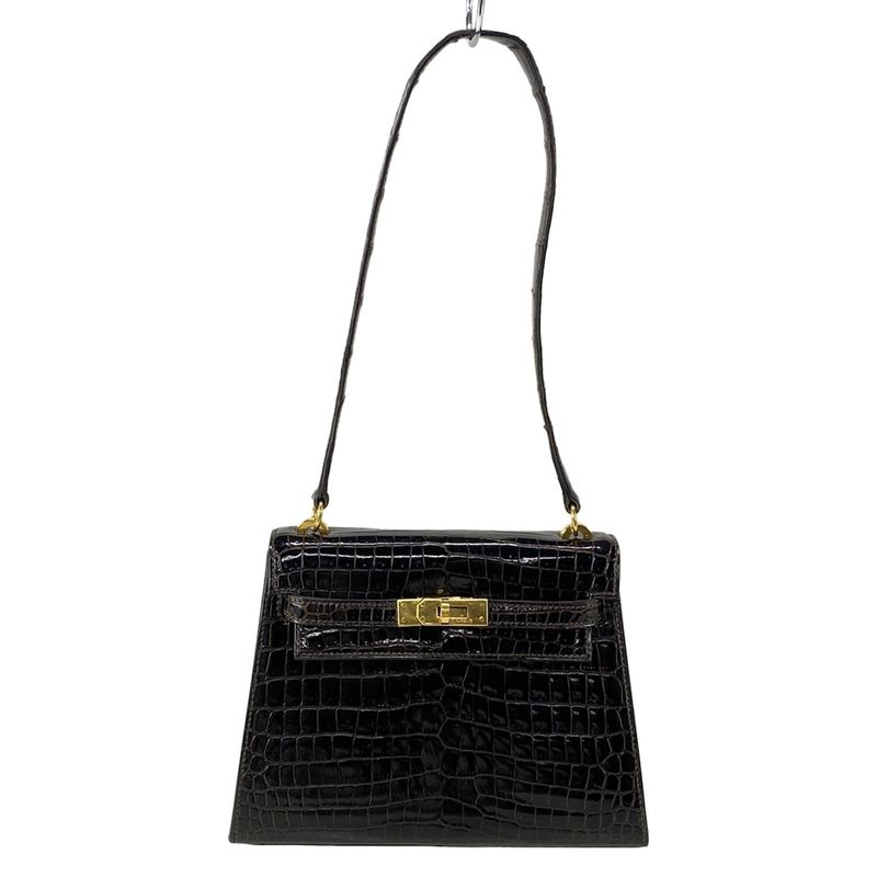 Hermes Shoulder Bag Mini Kelly Dark Brown Outer Stitching/gold Hardware