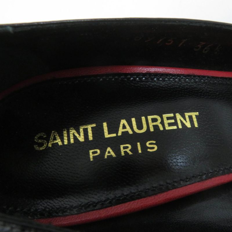 Saint Laurent Paris 489751 Aniya Pointed Toe Leather Pumps Black 36.5 With Box