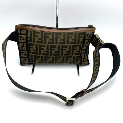 Fendi 2386 7va187 Waist Bag Shoulder Bag Body Bag Zucca Nylon Canvas Leather