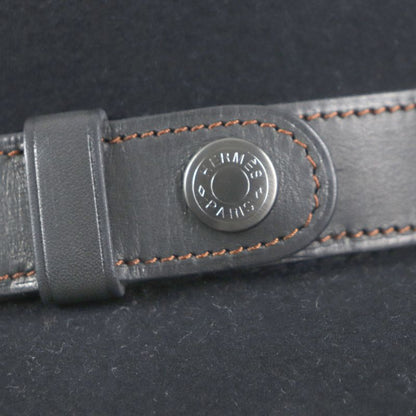 Hermes Lapin Felt 100% Leather Use Serie Button Medium Fold Hat Black 60 Made