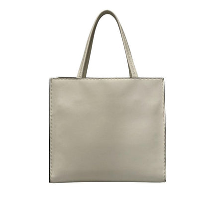 Prada Tote Bag - 1bg382 White Embossed Triangle Logo Leather