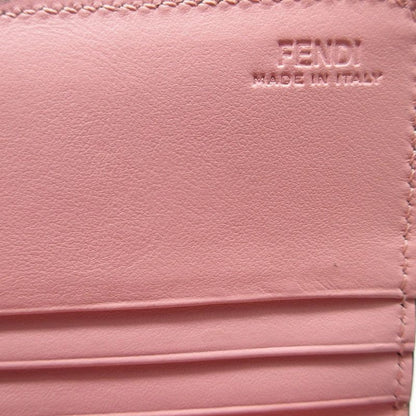 Fendi 8m0251 Continental Wallet Monster Leather Pink Bifold Long Wallet 1555