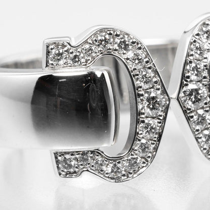 Cartier 2C Boucleuse 18kwhite Gold X Diamonds #8 Ladies 9.27g Ring