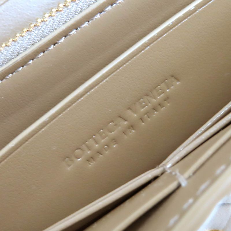Bottega Veneta Intrecciato Flap Wallet Bifold Leather Long Wallet Brown Storage
