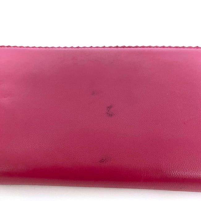 Loewe Round Zipper Long Wallet Pink Red Anagram Wallet