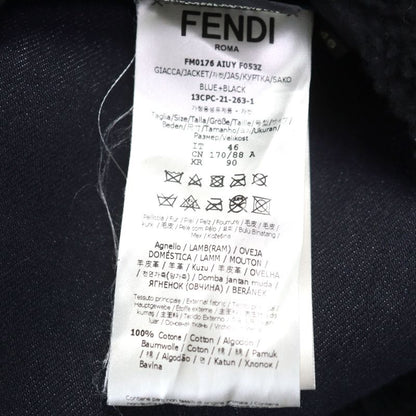 Fendi 2021 Fm0176 Selleria Sheepskin Cotton With Logo Patch Reversible Denim